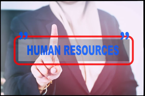 Рука Текст Human Resources Вінтажним Фоном Технологія Концепції — стокове фото