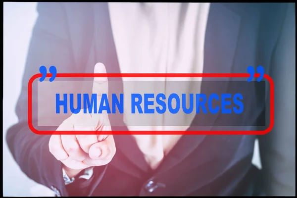 Рука Текст Human Resources Вінтажним Фоном Технологія Концепції — стокове фото