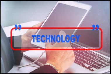 teknoloji metin konsepti.