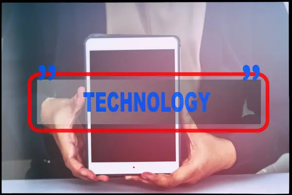Technologie-Textkonzept. — Stockfoto