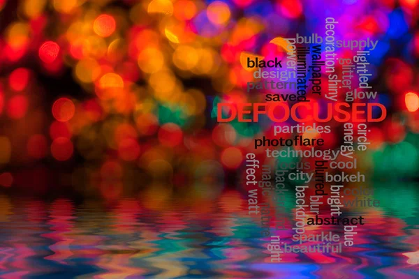 Wort defokussiert mit verschwommenem Hintergrund. — Stockfoto