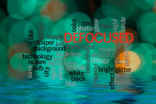 Wort defokussiert mit verschwommenem Hintergrund. — Stockfoto