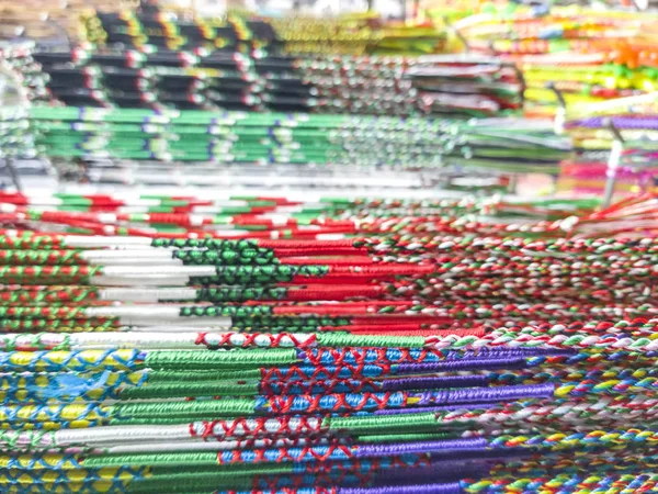 Rows Colorful Bracelets Street Market — Stock Photo, Image
