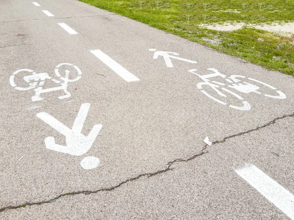 Marking Bicycle Lane — Stock Photo, Image