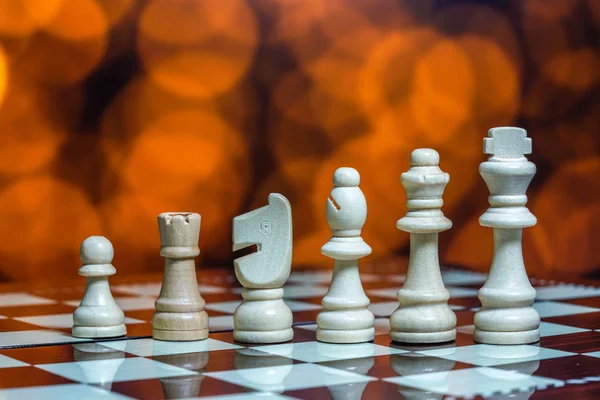 Chess Pieces Board Bokeh Background — Stock Photo, Image