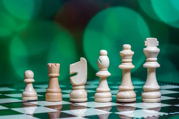 Chess Pieces Board Bokeh Background — Stock Photo, Image