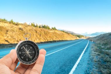 Arka plan bulanıklık doğal pusula. Seyahat kavramı. 