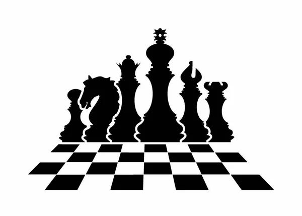 Vector Chess Isolated White Background Playing Chess Board King Queen — Stock Vector