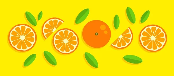 Turuncu Arka Plan Sarı Arka Planda Portakallı Greyfurt Limonu Yaz — Stok Vektör