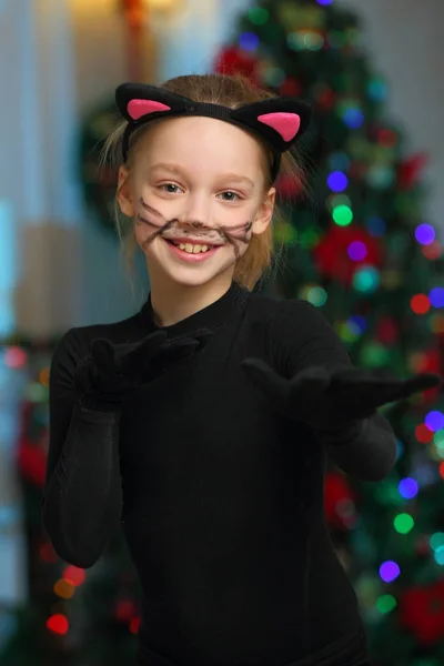 Abbastanza Affascinante Bella Artistica Bionda Bambina Costumi Natale Bella Bambina — Foto Stock