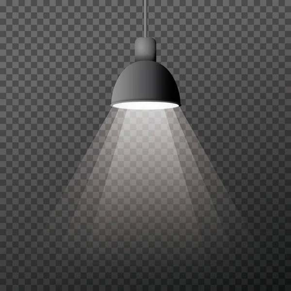 Grijze plafondlamp hangen de transparante achtergrond. Zachte li — Stockvector