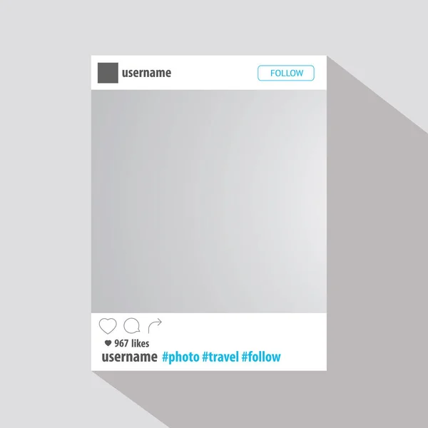 Post frame del social network. Hashtag. Illustrazione vettoriale — Vettoriale Stock