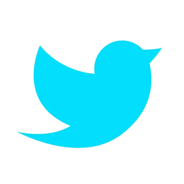 Hellblaues Vogelsymbol isoliert auf weißem Hintergrund — Stockvektor