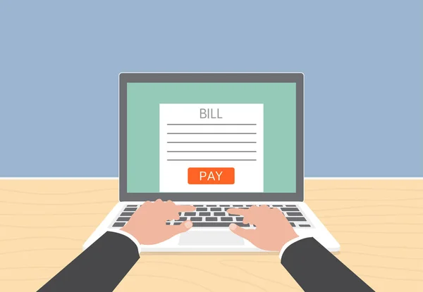 Dizüstü bilgisayar ekranında online fatura. 