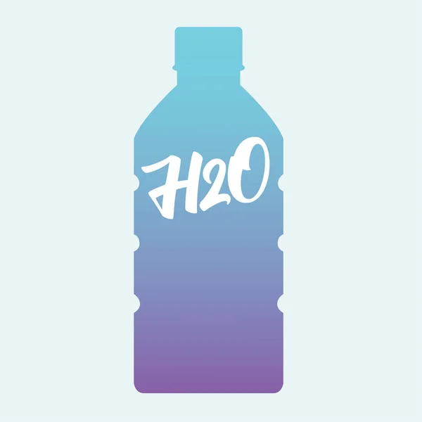 Garrafa de água com sinal H2O. Ilustração vetorial de design plano . — Vetor de Stock