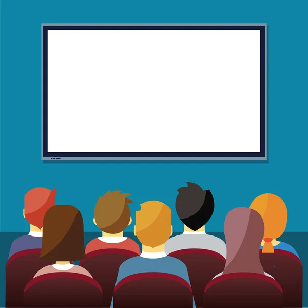 Büyük ekranda sunum izlerken işadamı. 