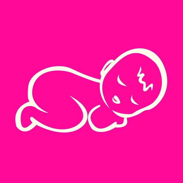 Lindo vector simple ilustración. Silueta de bebé durmiente, styli — Vector de stock