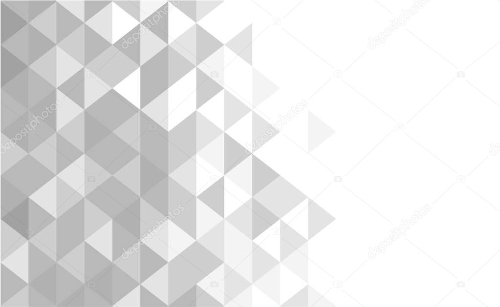 White and gray background. Geometric style. Mesh of triangles. Mosaic template for your design. Vector illustration. Eps 10