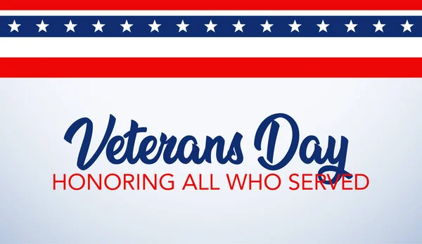 Veterans Day Celebration Illustration Background Banner Honoring All Who Served — Stock Vector