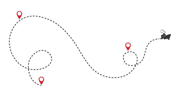 Uluslararası denizaşırı nakliye. İşaretlerle dolu bir gemi. Vektör