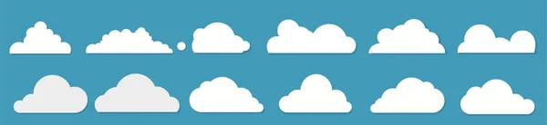Nubes blancas sobre fondo azul. Vector — Archivo Imágenes Vectoriales