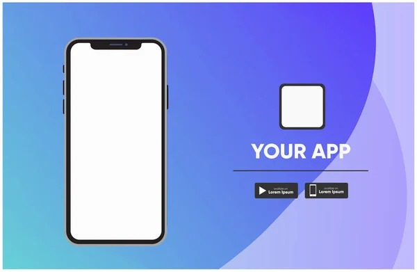 Mobil uygulamanın sayfasını indir. Başvurunuz için reklam alanı. Vektör