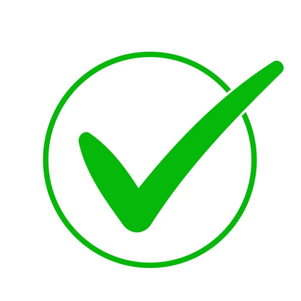 Grünes Häkchen Einem Kreis Häkchen Symbol Grüner Farbe Vektorabbildung — Stockvektor