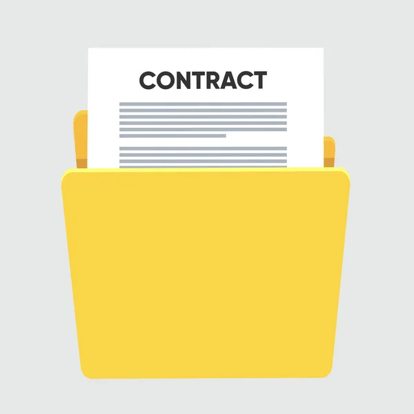 Contract Conditions Research Approval Validation Document Contract Papers Document Folder — Stock Vector