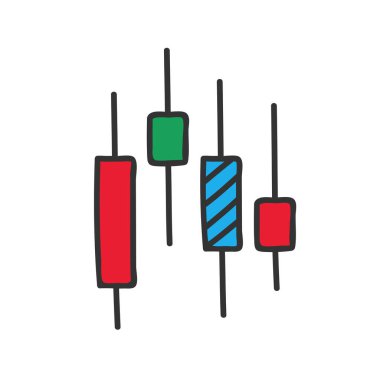 Borsa grafiği ince çizgi simgesi beyaza izole edildi. Vektör illüstrasyonu