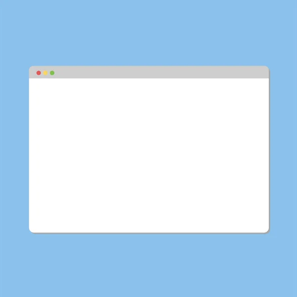 Jednoduché okno prohlížeče na modrém zadním povrchu. — Stockový vektor