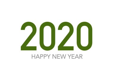 Happy 2020 new year insta color banner in white background for your seasonal holidays flyers, Christmas themed congratulations and cards. 