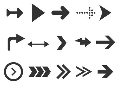 Web okları işareti beyaz arkaplanda izole edildi. Web tasarımı, arayüz ve daha fazlası için koleksiyon.