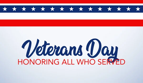 Veterans Day celebration illustration. HD background banner. Honoring all who served. — Stock Vector
