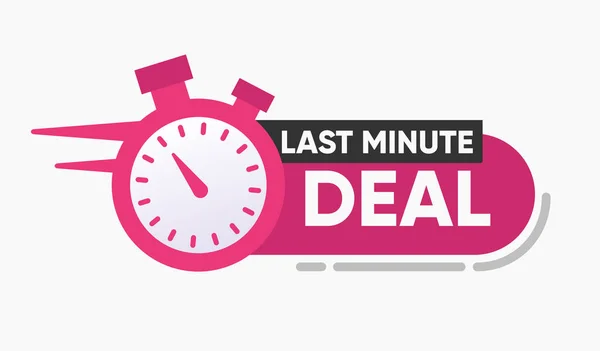 Kronometreyle Son Dakika Kavram Etiketi. Vektör