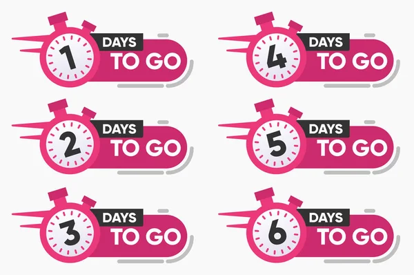 Vector Ilustración Número de días para ir con la insignia del reloj para la venta, promoción — Vector de stock