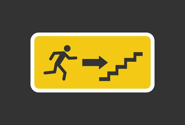 Exit sign. Emergency fire Exit sign. Man figure running to doorway. Running man icon to door.