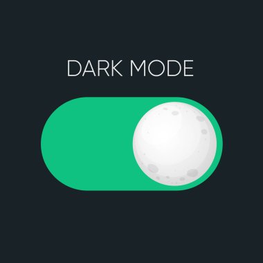 Düz minimal tarz trend modern logottip grafik tasarımı beyazda izole edildi. Gadget arayüz anahtarı karanlık ya da gece modu konsepti. Vektör 
