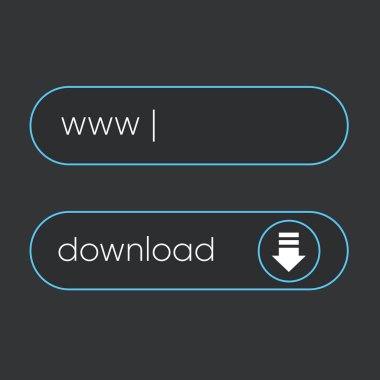 Template navigation button menu in flat style. Icon for shop online, game, banner. Vector button set