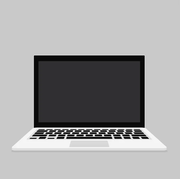 Computer portatile a schermo bianco isolato su sfondo grigio. Vettore — Vettoriale Stock
