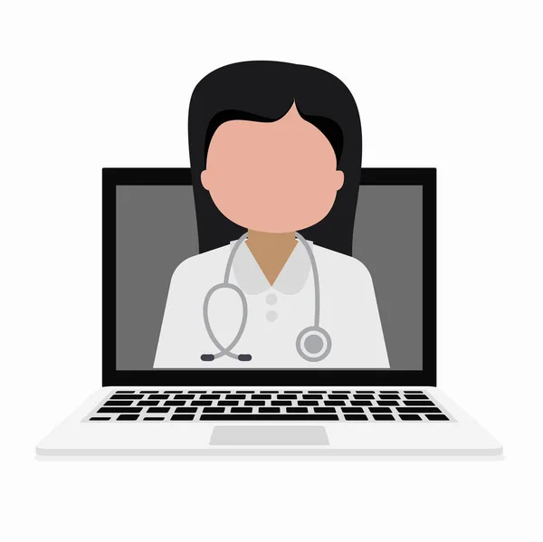 Doctor with online medical consultation concept, Healthcare services, Ask a doctor. Clip-art — Stockový vektor