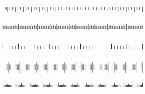 stock vector Measurement scale with black marks. Ruler scale for distance and weight, temperature and speed. Vector