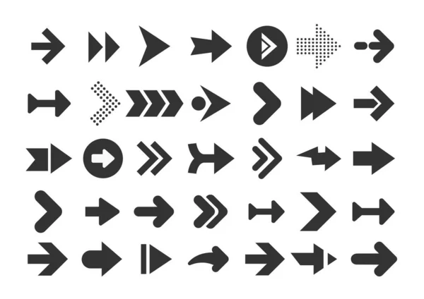 Kolekcja strzał. Nowoczesne znaki graficzne kierunek komputer ekran krzywe strzałki — Wektor stockowy