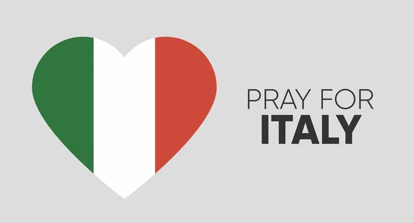 İtalya için dua, buruşuk İtalyan bayrağına yazılmıştır. — Stok Vektör