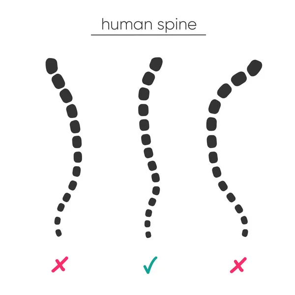 Três espinhas na tela. Vetor Ilustração Médico Estudando Problemas Spine Paciente. Médico usa Virtual. — Vetor de Stock