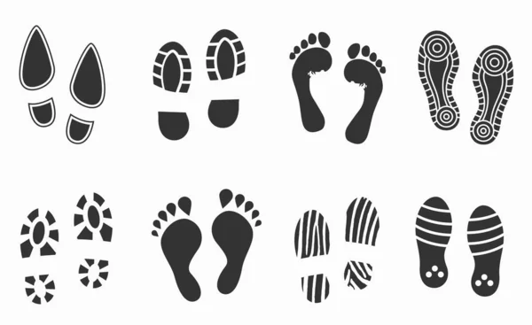 Human footprint set isolated on white. Vector — Stock Vector