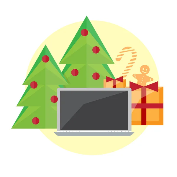 ハッピーニューイヤーとクリスマスカード — ストックベクタ