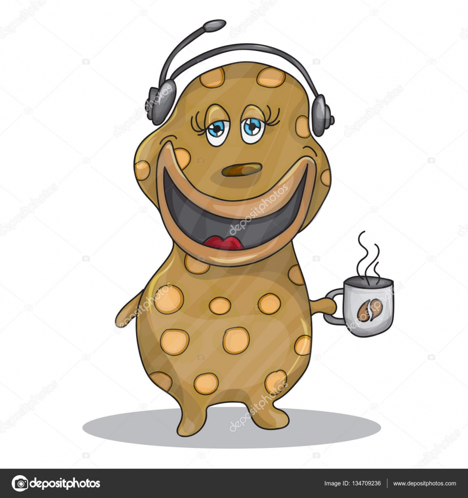 Fun Cartoon Character Phone Operator Stock Vector C Brill 134709236