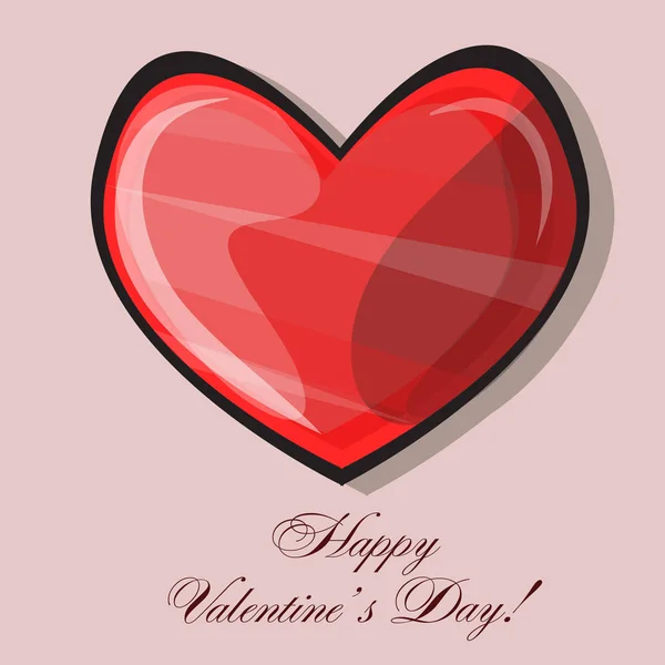 Red heart classic valentines day vector illustration — Stock Vector