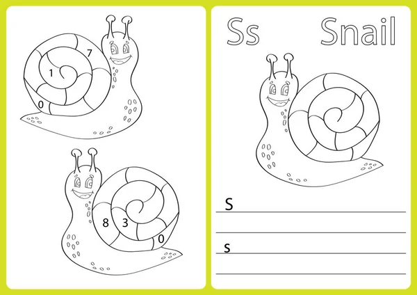 Alfabet A-Z - puzzel werkblad, Oefeningen voor kids - kleurboek — Stockvector