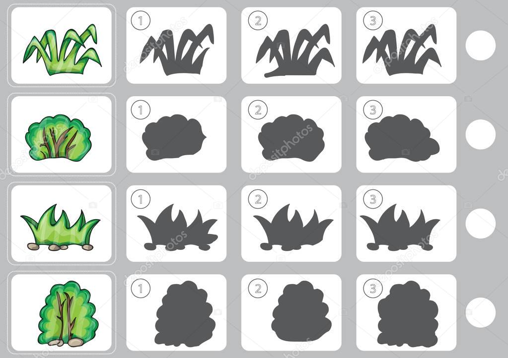 match shadow worksheet for education stock vector